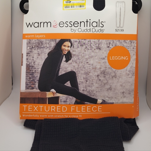 Cuddl Duds Pants - Cuddl Duds Textured Fleece Leggings in Black NWT
